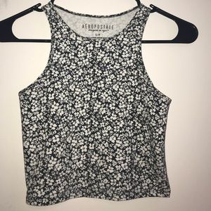 Aeropostale black and white flower tank